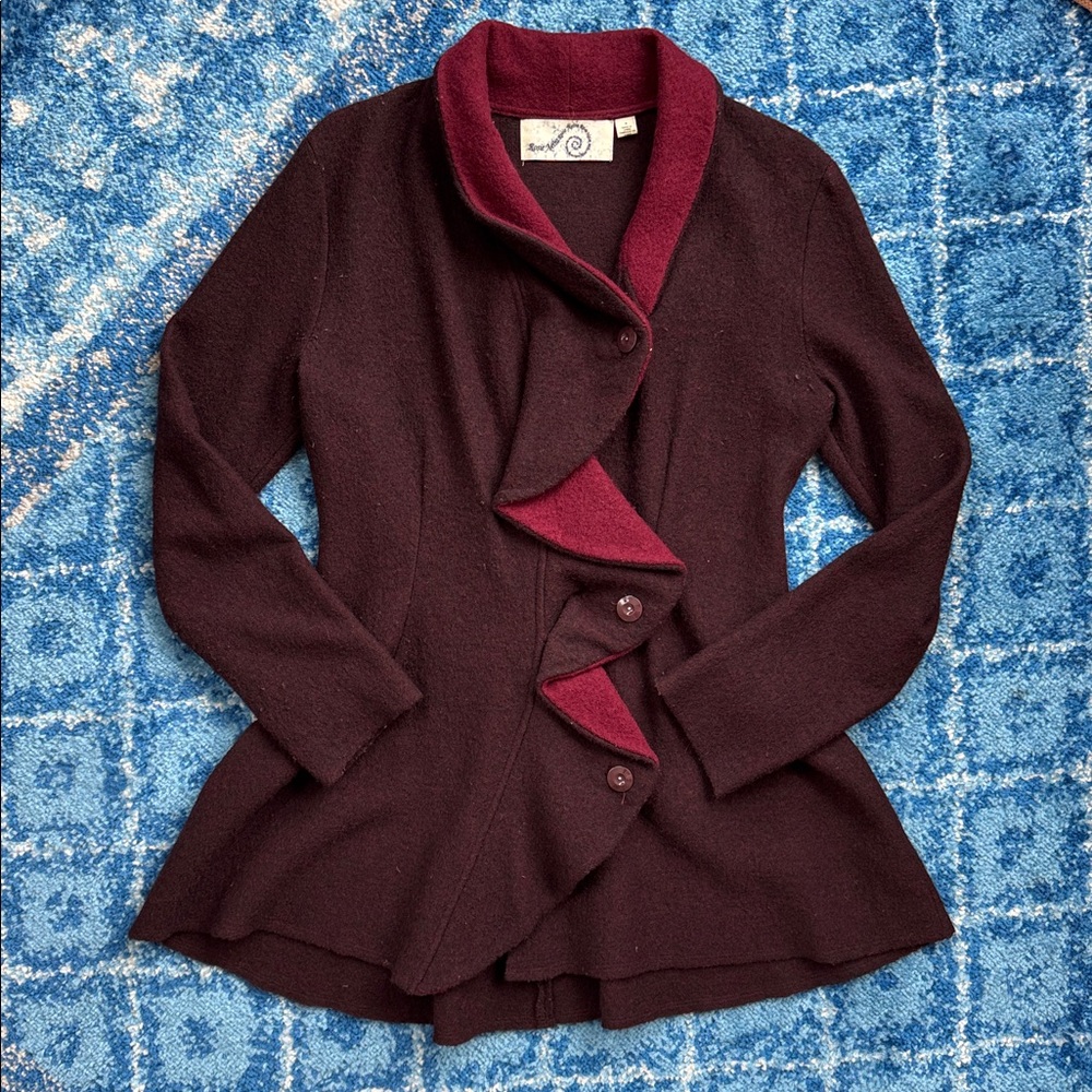 Anthropologie Boiled Wool Sweater Coat